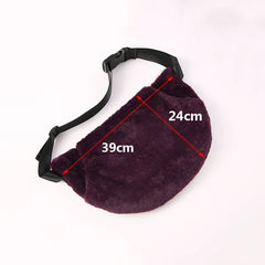 Women Fur Waist Bag Fanny Pack Winter Hip Bum Bags Female Large Capacity Suede