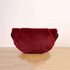 Women Fur Waist Bag Fanny Pack Winter Hip Bum Bags Female Large Capacity Suede
