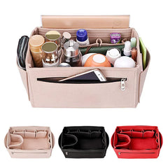 HHYUKIMI Felt Cosmetic Bag Handbag Organizer Insert Travel Inner Purse M...
