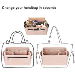 Felt Cosmetic Bag Handbag Organizer Insert Travel Purse Makeup Organizers