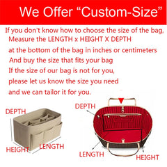 Felt Cosmetic Bag Handbag Organizer Insert Travel Purse Makeup Organizers