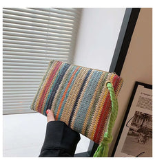 Style Weave Tote Bag Handbag Straw Ladies Clutch Evening Bags
