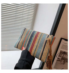 Style Weave Tote Bag Handbag Straw Ladies Clutch Evening Bags