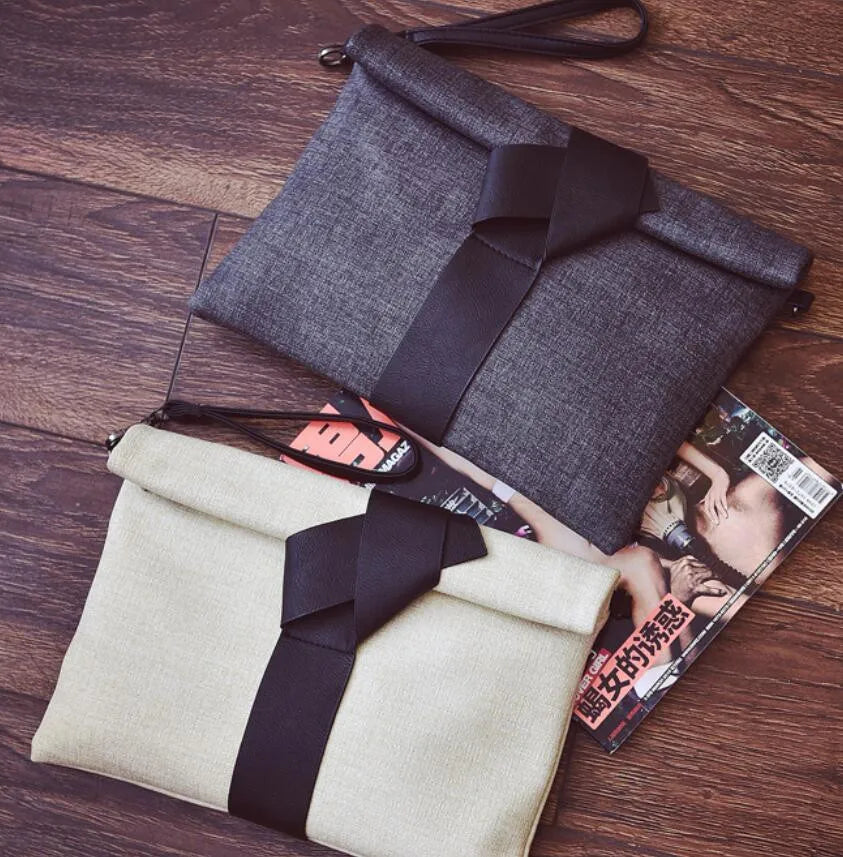 Women Bow Leather Crossbody Messenger Bag Envelope Evening Tote
