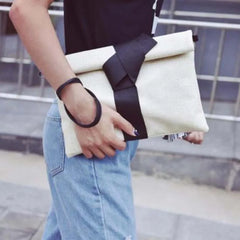 Women Bow Leather Crossbody Messenger Bag Envelope Evening Tote