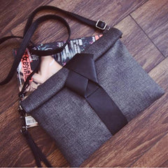 Women Bow Leather Crossbody Messenger Bag Envelope Evening Tote
