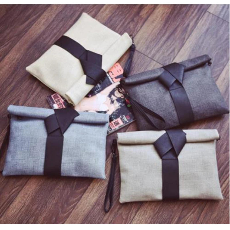 Women Bow Leather Crossbody Messenger Bag Envelope Evening Tote