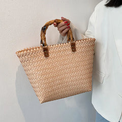 Straw Beach Large Capacity Female Summer Basket Bag