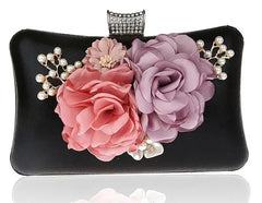 Gold/SILVER Silk Women Evening Bag Flower Handbags Wedding Dinner Bags