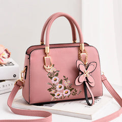 Embroidery Women Handbags Messenger Bag Leather Wild Bags Female Tote