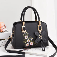 Embroidery Women Handbags Messenger Bag Leather Wild Bags Female Tote