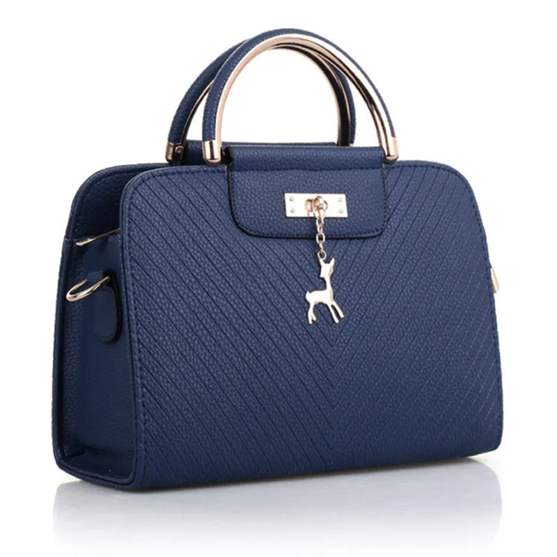 Women Leather Handbag Large Capacity Shoulder Bags Casual Tote Top-handle