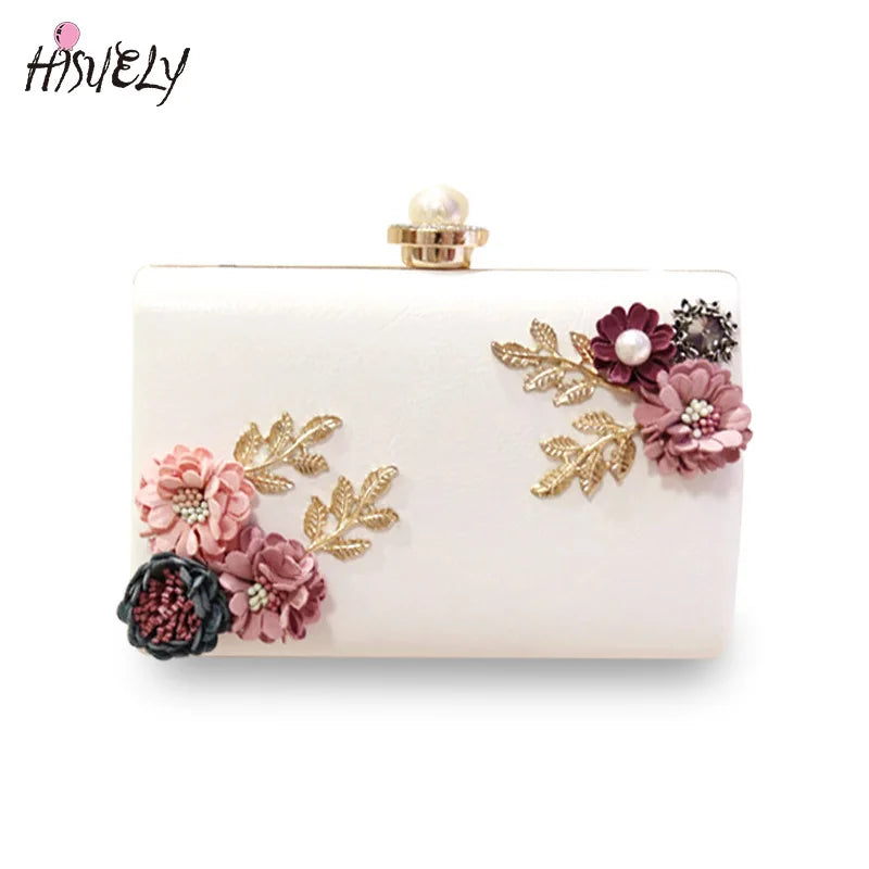 Vintage Flower Clutch Hand Bag Wedding Purse Bride Bag Female Handbag