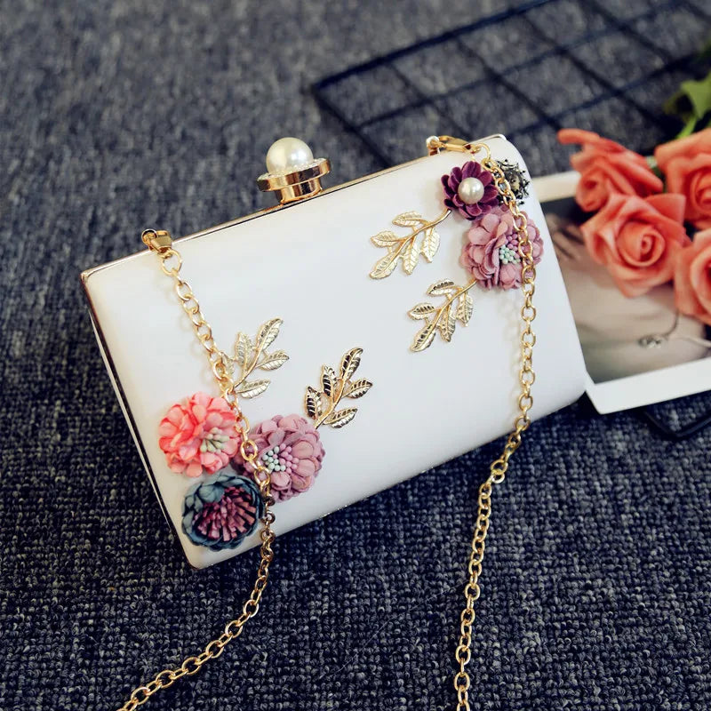 Vintage Flower Clutch Hand Bag Wedding Purse Bride Bag Female Handbag