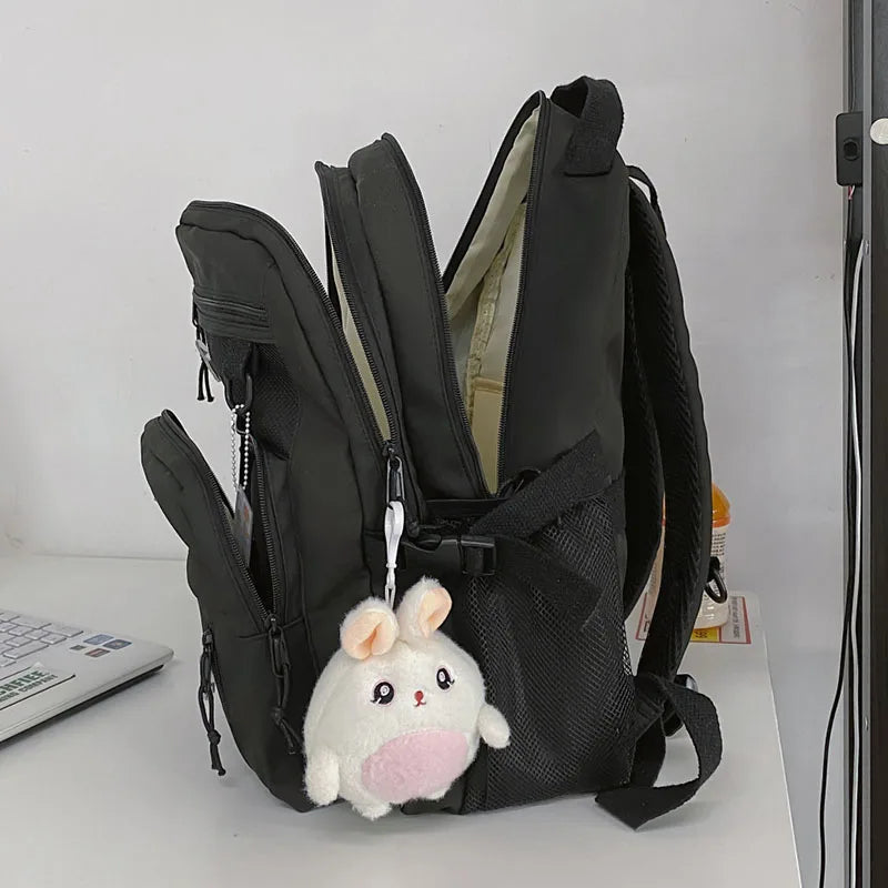 Nylon Waterproof Women Backpack College Style Schoolbag For Teen Girls