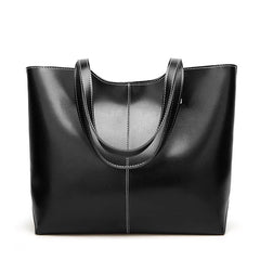 Women Oil Wax Leather Handbag Tote Large Capacity Shoulder Bag