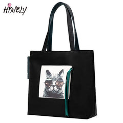 Cat Cartoon Shoulder Handbag Top-handle Bag Women Oxford Handbags