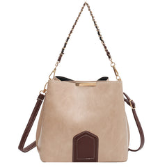 High PU Leather Chain Tote Bucket Bag for Women
