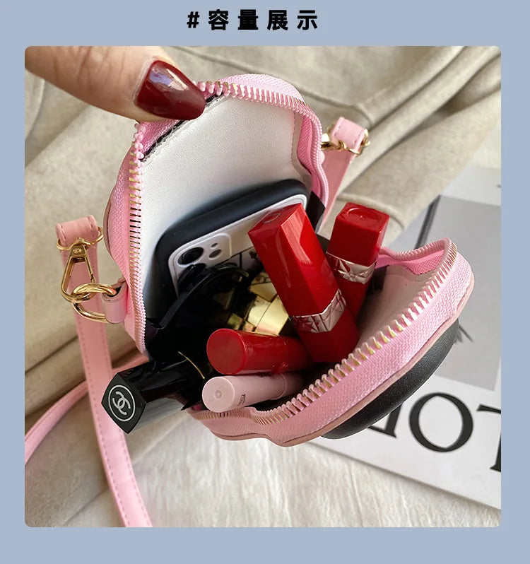 Matryoshka Print Crossbody Bag Women PU Leather Phone Shoulder Bag