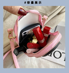 Matryoshka Print Crossbody Bag Women PU Leather Phone Shoulder Bag