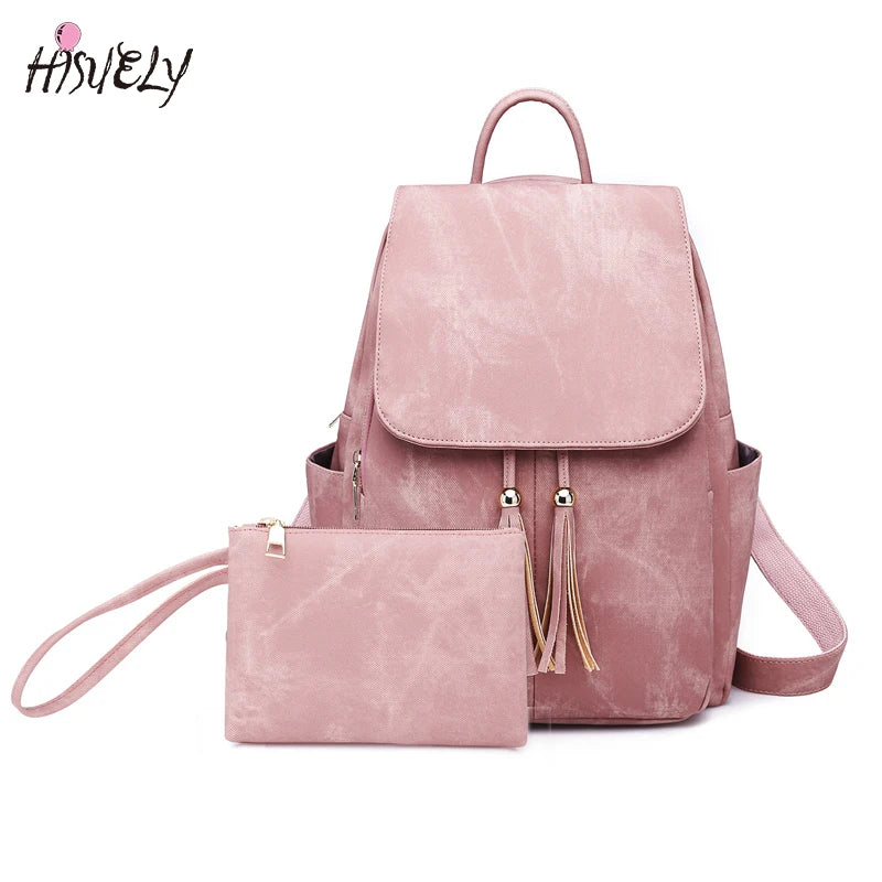 Bohemia Women Shoulder Bag PU Leather Travel Backpack School Bag for Girl
