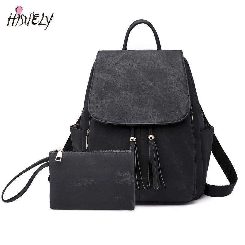 Bohemia Women Shoulder Bag PU Leather Travel Backpack School Bag for Girl