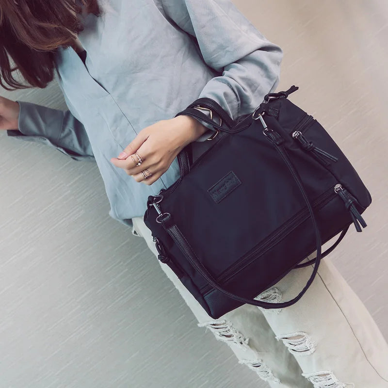 Vintage Motorcycle Tote Bag Women Shoulder Bag Zipper Top-handle Bag
