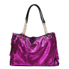 Sequins Women Tote Bag Female Shoulder Bag Large Capacity Bags Ladie Chain Bag