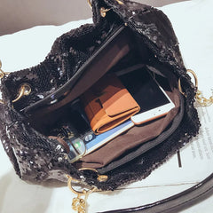 Sequins Women Tote Bag Female Shoulder Bag Large Capacity Bags Ladie Chain Bag