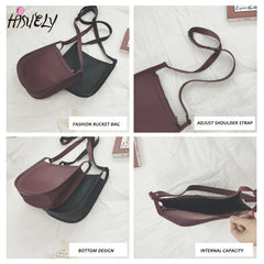 Solid Shoulder Handbags Female PU Leather Women Large Capacity Crossbody Bags