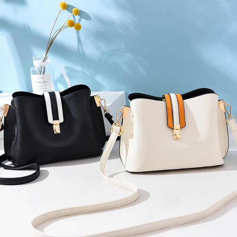 Hot Women PU Leather Handbags Bucket Vintage Shoulder Bags Messenger Bag