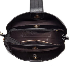 Hot Women PU Leather Handbags Bucket Vintage Shoulder Bags Messenger Bag