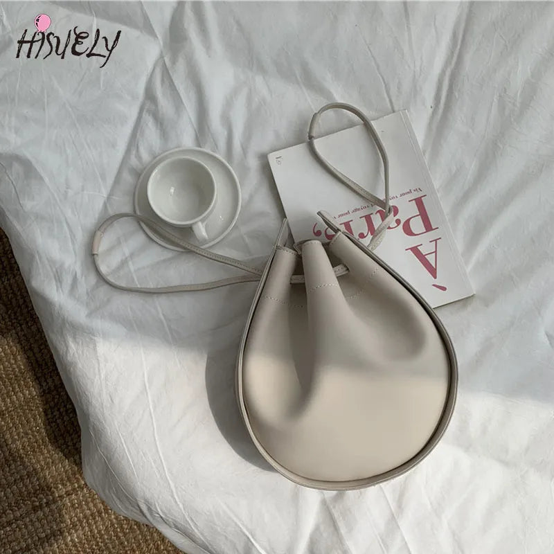 Women PU Leather Handbags Bucket Shoulder Bags