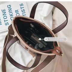 Hot Women PU Leather Handbags Green Bucket Vintage Shoulder Bags Messenger Bag