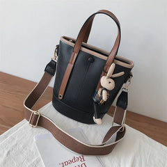 Hot Women PU Leather Handbags Green Bucket Vintage Shoulder Bags Messenger Bag