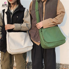 Japanese Canvas Shoulder Crossbody Bag Cotton Cloth Satchel