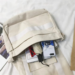 Japanese Canvas Shoulder Crossbody Bag Cotton Cloth Satchel