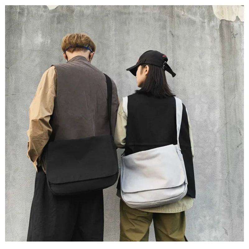 Japanese Canvas Shoulder Crossbody Bag Cotton Cloth Satchel
