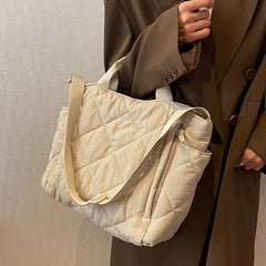 Large Capacity Totes Bags for Women Shoulder Side Bag Space Cotton Shopper