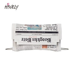 Newspapers Clutch Bag Envelope Shoulder Purse
