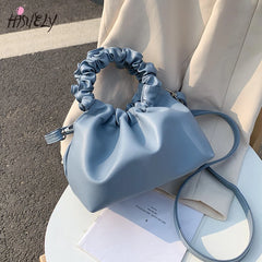 PU Leather Cloud Tote Bags For Women Shoulder Messenger Bag Female Handbags