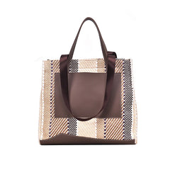 Plaid Shoulder Bag Women Handbag Large Tote Messenger Bag BG126