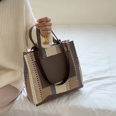 Plaid Shoulder Bag Women Handbag Large Tote Messenger Bag BG126