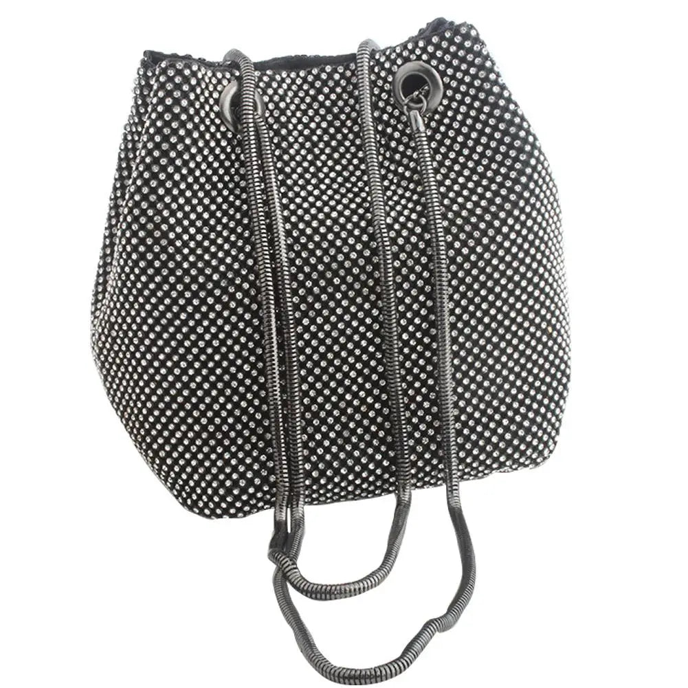 Rhinestone Flash Clutch Bag Evening Party Shoulder Totes Bucket Bags