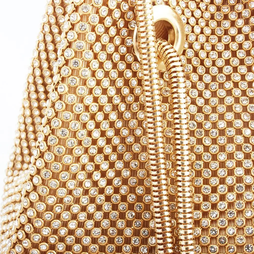 Rhinestone Flash Clutch Bag Evening Party Shoulder Totes Bucket Bags