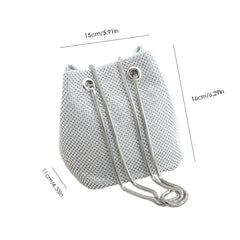 Rhinestone Flash Clutch Bag Evening Party Shoulder Totes Bucket Bags