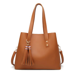 Tassel Large Ladies Handbags PU Leather Women Bag Female Shoulder Bags