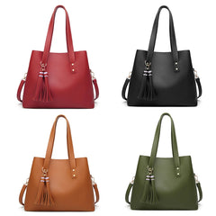 Tassel Large Ladies Handbags PU Leather Women Bag Female Shoulder Bags