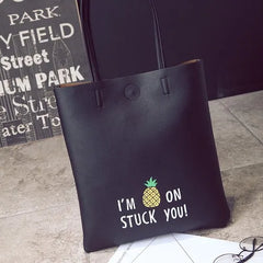 PU Leather Shoulder Bag Top-handle Totes Large Handbag
