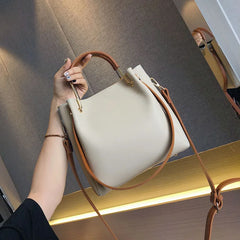 Women PU Leather Handbag Large Capacity Tote Shoulder Bag
